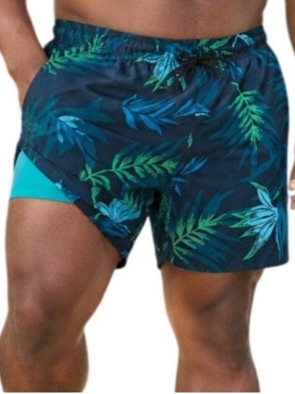 Kanu Surf 5" Adventure Size 3X Swim Trunks Turquoise Quick Dry Compression Liner